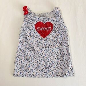 child of mine blue floral graphic swing tank top 24 months baby girl